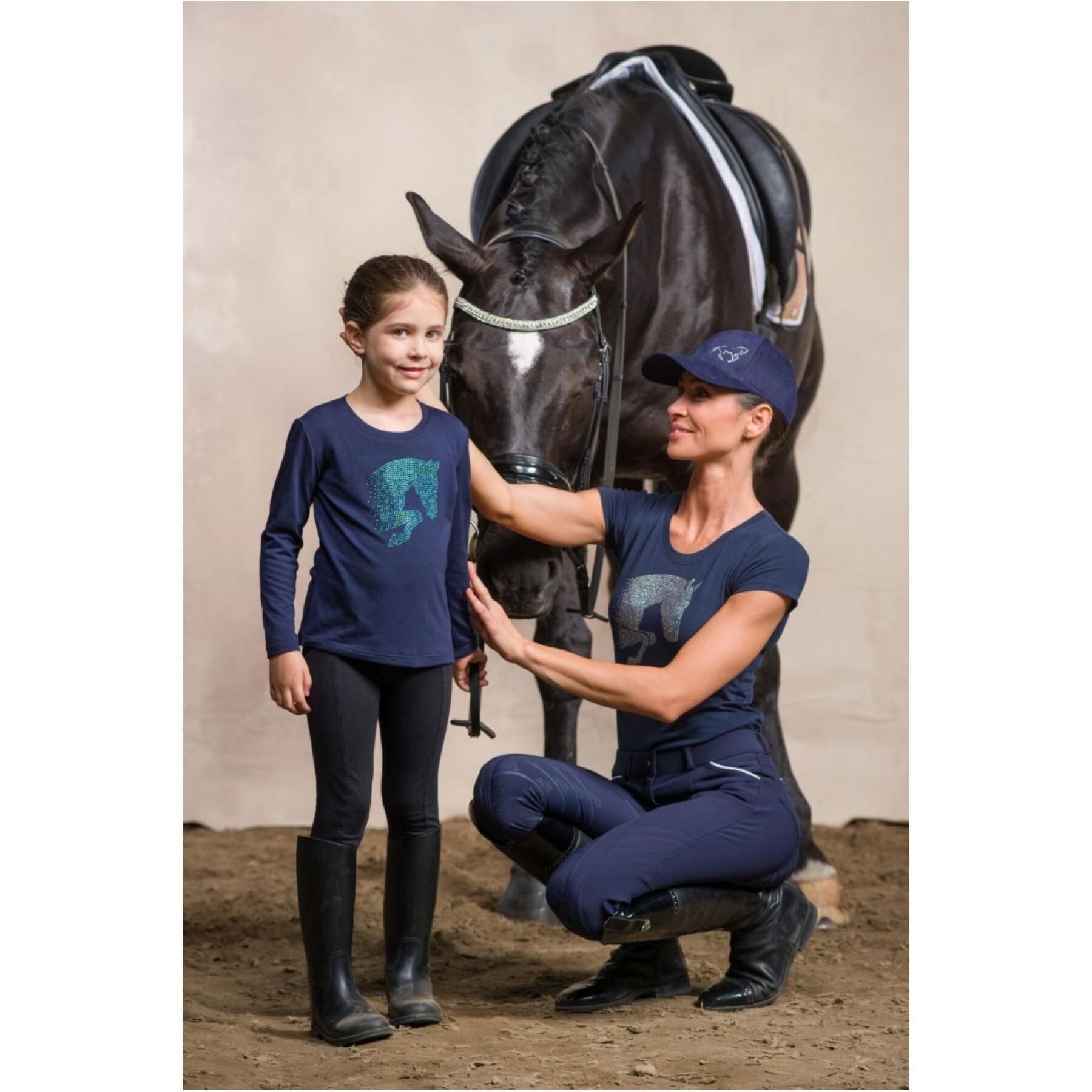 Maglietta da equitazione a maniche lunghe da donna Cavalliera Jumping star
