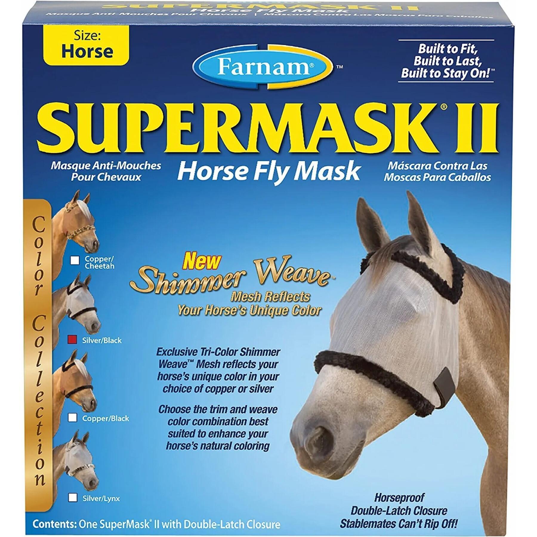 Maschera antimosche per cavalli senza orecchie Farnam Supermask II Horse horse