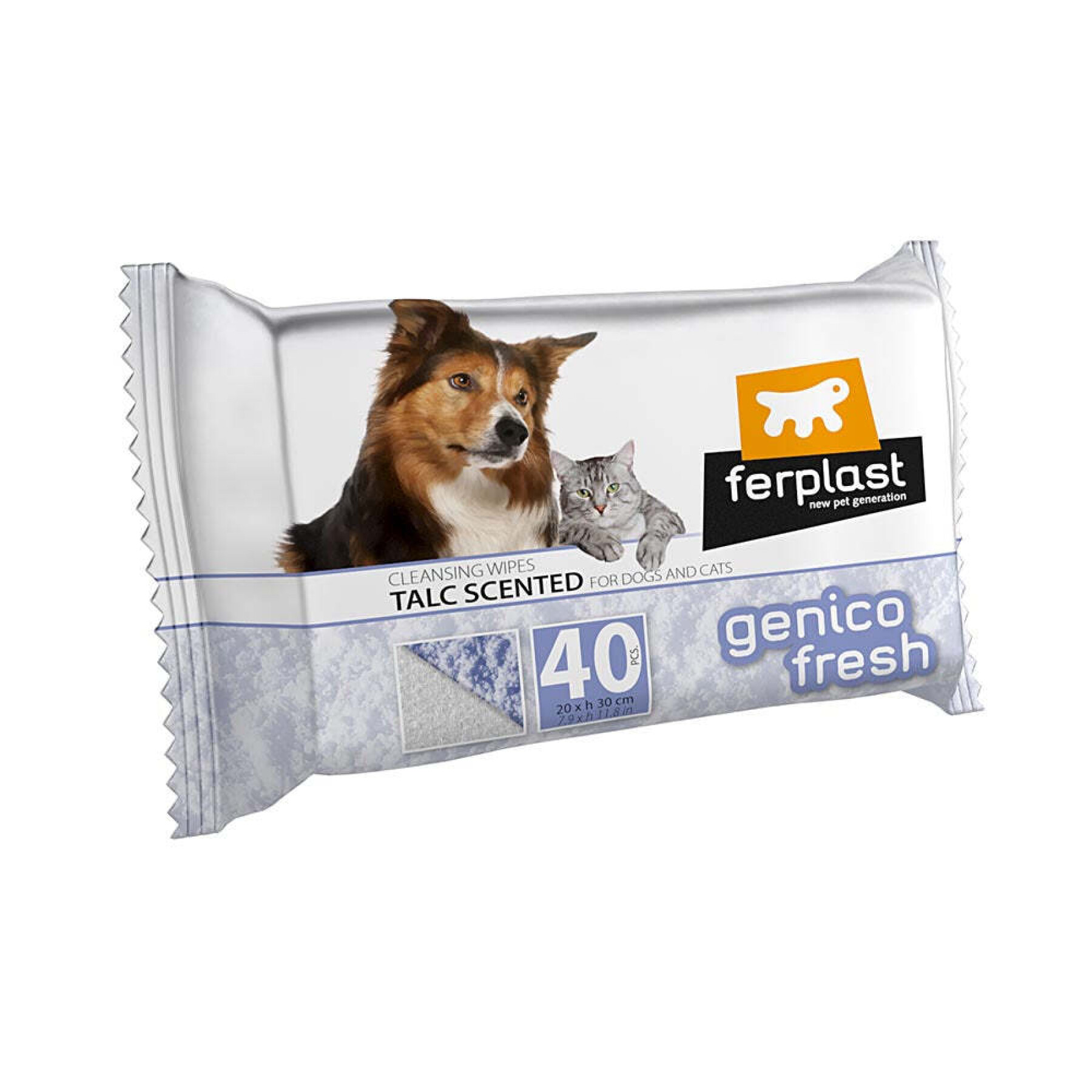 Salviette detergenti al talco per cani e gatti Ferplast Genico Fresh (x40)