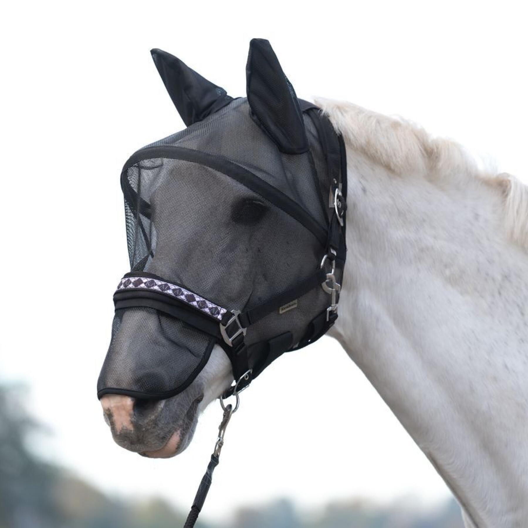 Maschera antimosche per cavalli con supporto Kavalkade