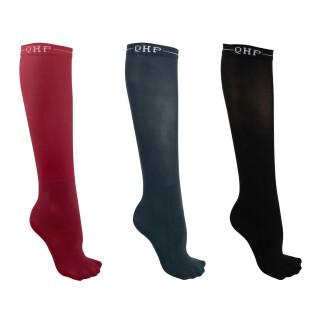 Set di 3 calze da equitazione QHP Color
